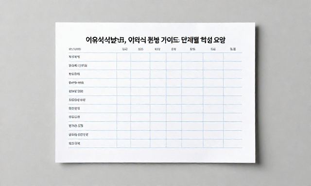 이유식식단표 관련 이미지 - 이유식 식단표 완벽 가이드: 초기부터 완료기까지 단계별 핵심 요약